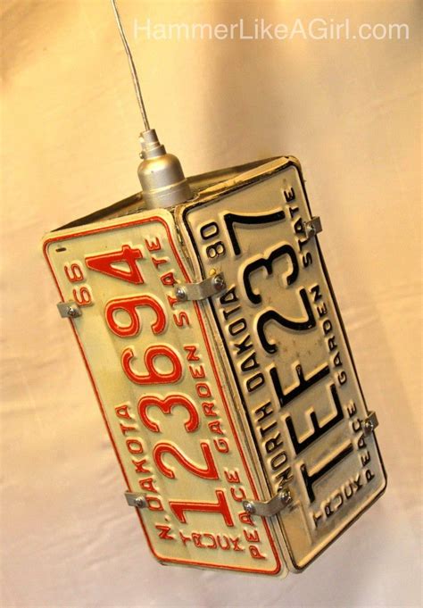 North Dakota Pendant Light License Plate Crafts Old License Plates