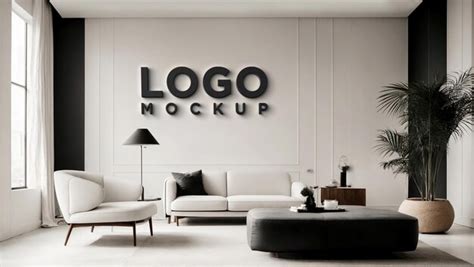 Premium PSD | Luxury black logo mockup