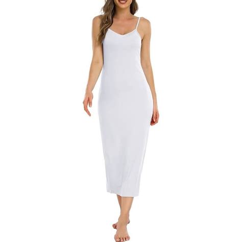 Fond De Robes Longue Lingerie Femme Sous Robe Bretelles Slip El Gant Chemise De Nuit Sans