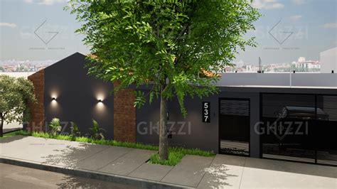 Fachada Residencial Moderna com tijolinho por Ghizzi Engenharia ...