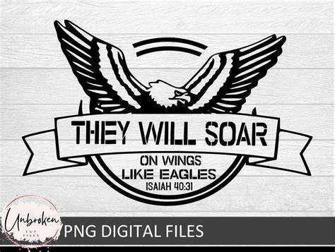 Isaiah Soar On Wings Like Eagles Bible Verse Svg Svg Etsy