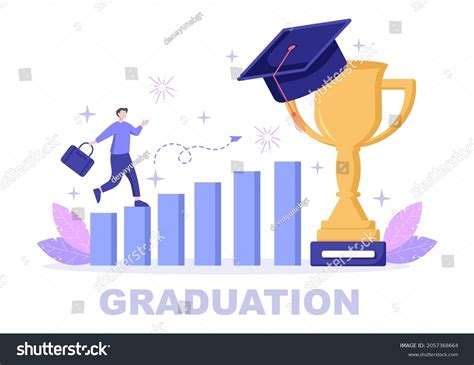 Happy Graduation Day Students Celebrating Background Stock Vector