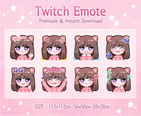 Twitch Emotes Süßes Chibi Mädchen Etsy