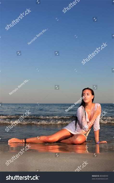 Sexy Hot Brunette Bikini Model On Stock Photo 86948359 Shutterstock