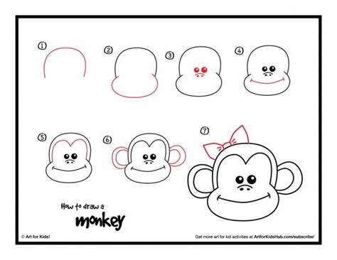 How To Draw A Monkey Art For Kids Hub Monkey Drawing Monkey Art