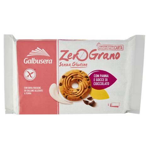 Galbusera ZeroGrano Senza Glutine Con Panna E Gocce Di Cioccolato 6 X