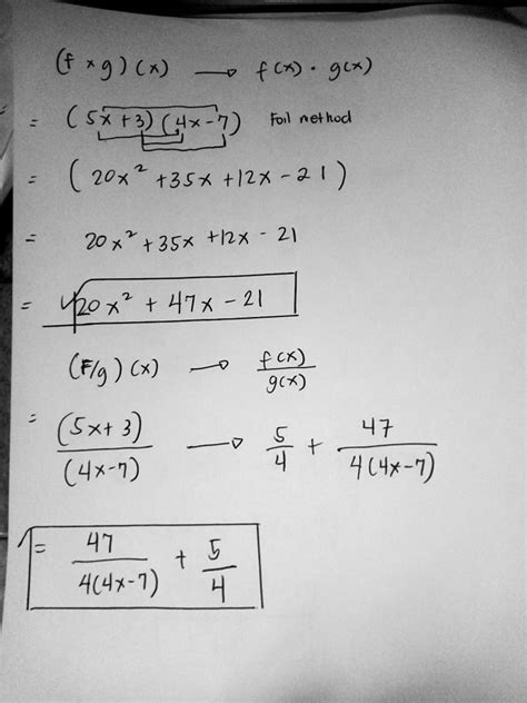 [solved] Given The Functions F X 5x 3 And G X 4x 7 Determine Each