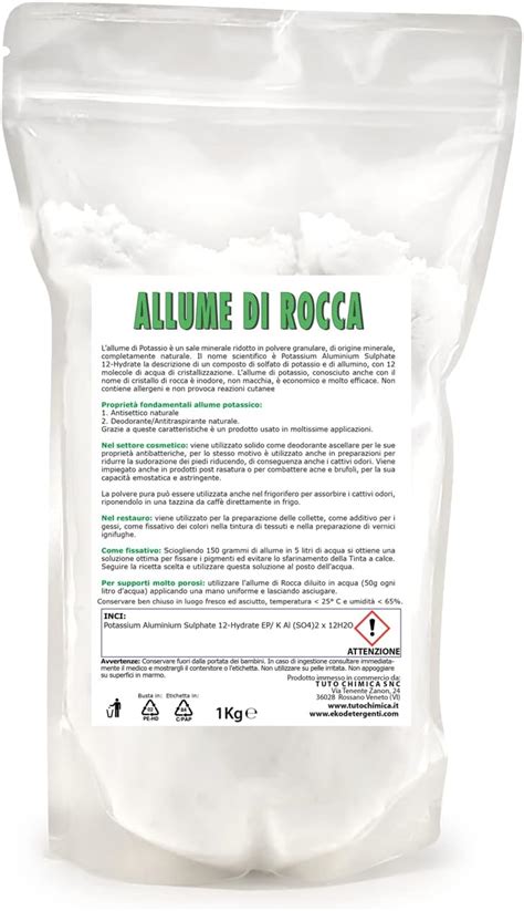 Allume Di Potassio Allume Di Rocca In Polvere Busta Kg Deodorante