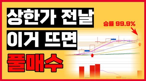 돈 주고도 배울수 없는 주식매매기법 상한가 전날 이거 뜨면 풀매수 승률 999에 도전 Youtube