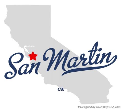 Map of San Martin, CA, California