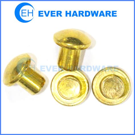 Small Rivets Brass Closed End Round Head Solid Brass Rivet Fasteners Suppli