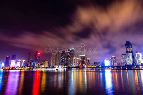 Nightview Of Qingdao Skyline Stock Image Image Of History Fourth