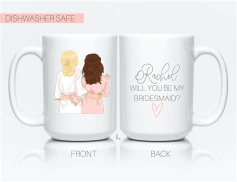 Bridesmaid Proposal Mugs Custom Portrait Bridal Party Mug Maid Of