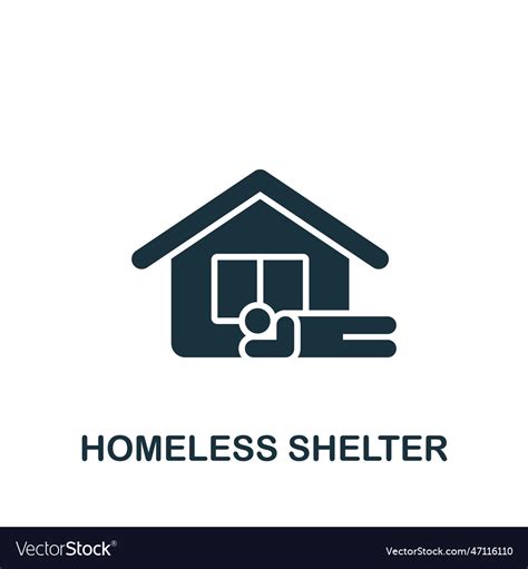 Homeless Shelter Icon Monochrome Simple Sign From Vector Image