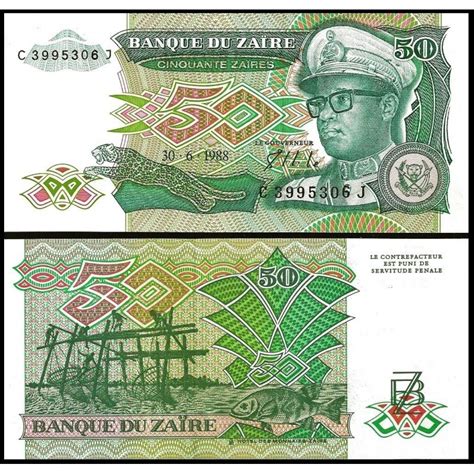 Zaire Zaires Dictador Mobutu Pick Billete Sc Africa Unc Banknote