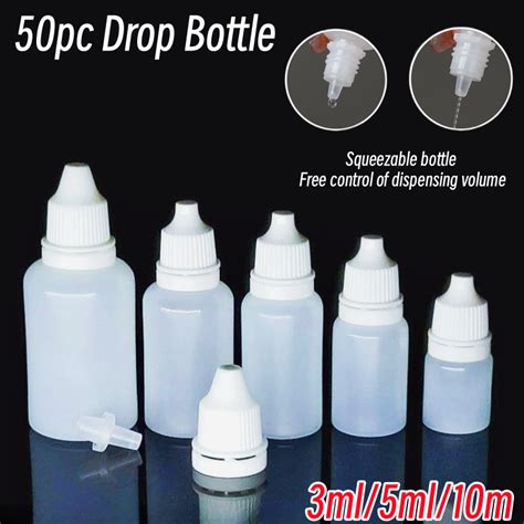 50 100pcs Empty Eyedrop Bottle Squeezable Dropper Bottle Travel Bottles