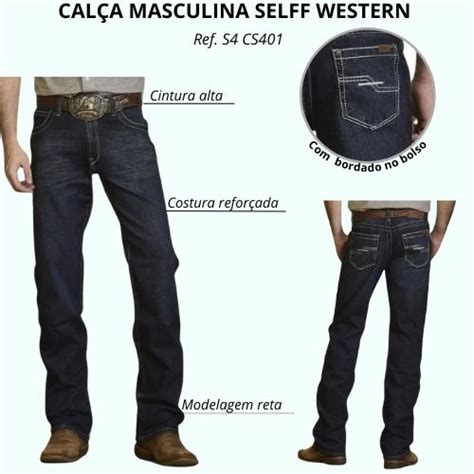 Cal A Masculina Self Western Jeans Relaxed Fit S Cs Badana