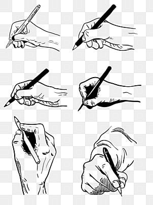 Pen Holding Posture Hand Drawn Line Manuscript Holding A Pen Posture