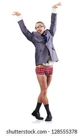 Nude Businessman Briefcase On White Stock Photo 126123671 Shutterstock