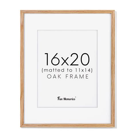 16x20 Picture Frame For Wall Solid Oak Wood Frame 16 X20 With Real Glass 16x20