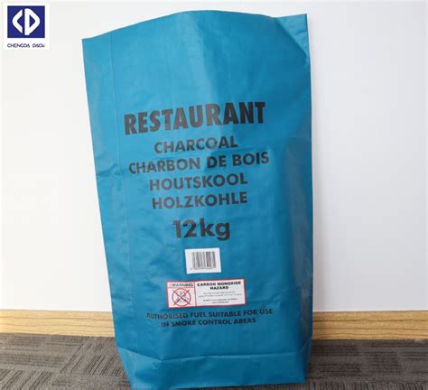 Block Bottom Charcoal Packaging BOPP Laminated Woven Bags Plastic Bag