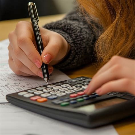 A student using a calculator and graphing tools to solve complex math ...