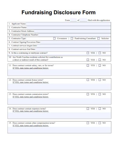 Free Disclosure Form Samples In Ms Word Google Docs Apple Pages