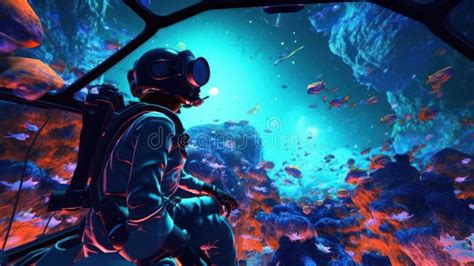 A Scene Where the User Glides among the Stars in a Space-themed VR Game ...