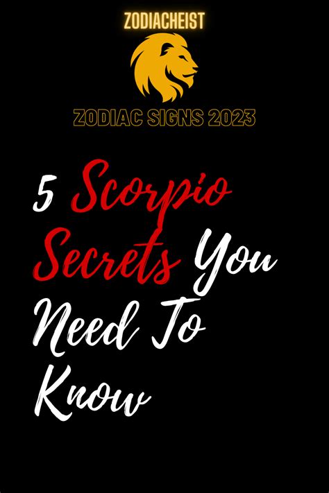 5 Scorpio Secrets You Need To Know Zodiac Heist