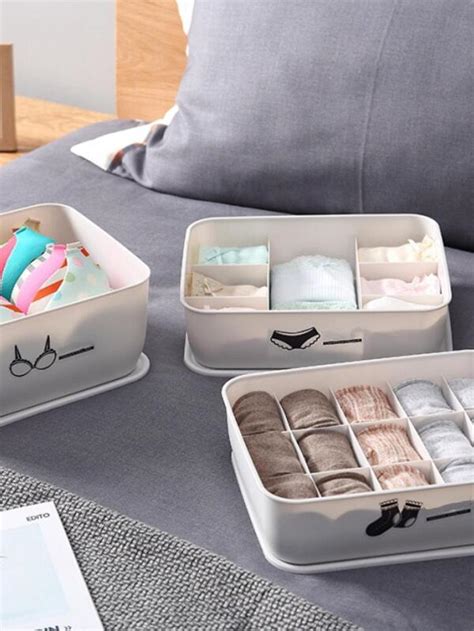 1 set Penderie Boîte De Rangement Pour Sous vêtement Chaussettes Avec