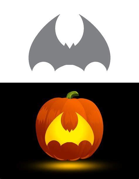 Printable Simple Bat Pumpkin Stencil