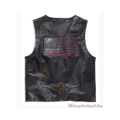 Gilet Cuir Iron Harley Davidson Homme Motorcycles Legend Shop