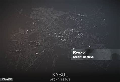 Kabul Map Satellite View City Afghanistan Stock Photo - Download Image ...