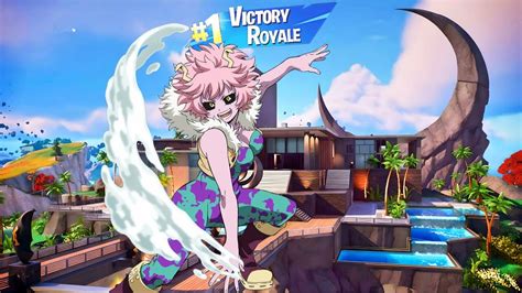 Fortnite MY HERO ACADEMIA MINA ASHIDO Skin Gameplay Win Season 4