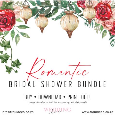 Romantic Bridal Shower Stationery Trou Idees