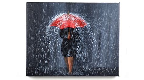 Girl Walking In Rain