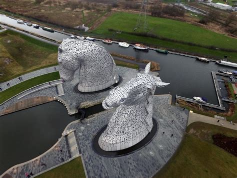 The Kelpies Falkirk Scotland Uk Drone Photography