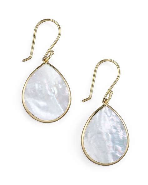 Ippolita 18k Polished Rock Candy Mini Teardrop Earrings In Mother Of