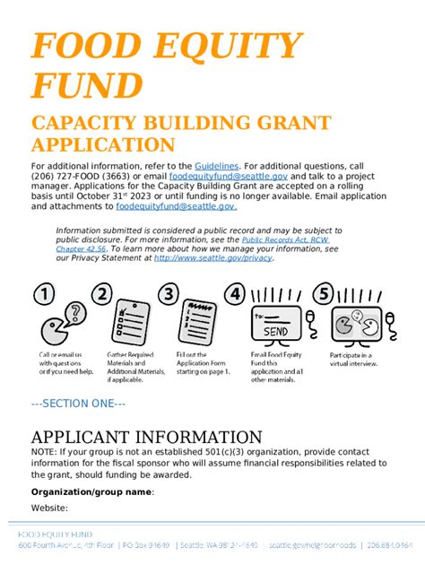 Food Equity Fund Capacity Building Grant Application Doc Template