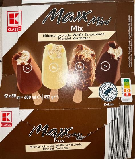 Maxx mini Zartbitter K Classic kalorie kJ a nutriční hodnoty