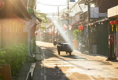 Premium Photo | Street in Bophut Fisherman's village in the early ...