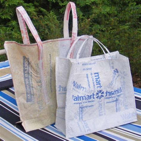 Shopping Market Tote Bags Made With Plastic Grocery Bag Fabric Free