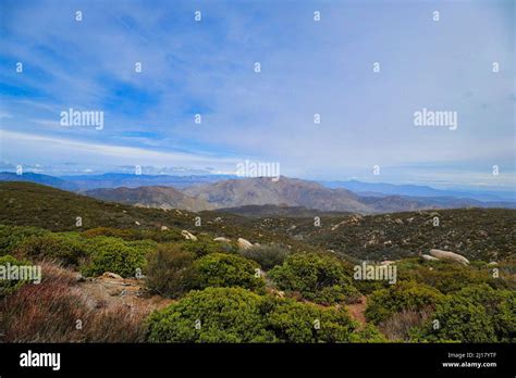 View of the Santa Rosa Mountains from the Sunrise Highway in the Laguna ...