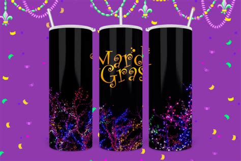 Neon Mardi Gras Masks Tumbler Wrap Graphic By Peangra Creative Fabrica