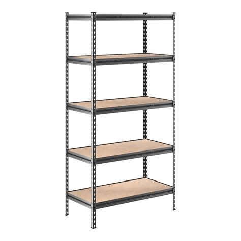 Lavex 18 X 36 Black Z Beam 5 Shelf Boltless Double Rivet