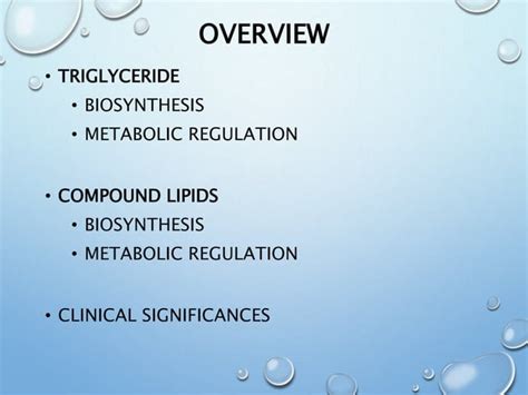 Triacylglycerol and compound lipid metabolism