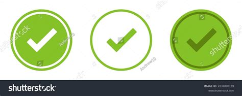 Green Check Mark Icon Set Illustration Stock Illustration 2237890189 ...