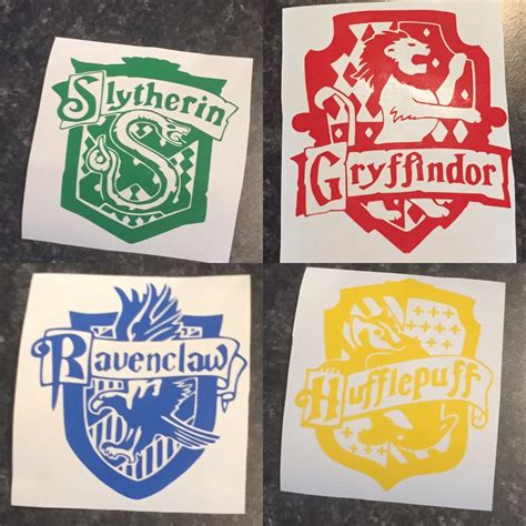 Harry Potter House Crest Vinyl Decal Hufflepuff Gryffindor