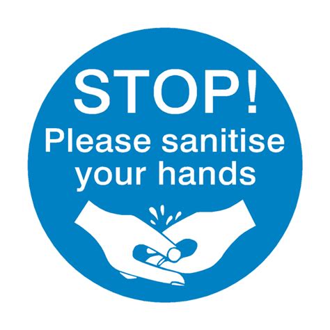 Stop Please Sanitise Your Hands Sticker Safety Uk