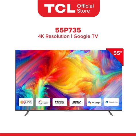 TCL 55 4k Google Smart TV 55p735 Dolby Vision Audio Camera Ready